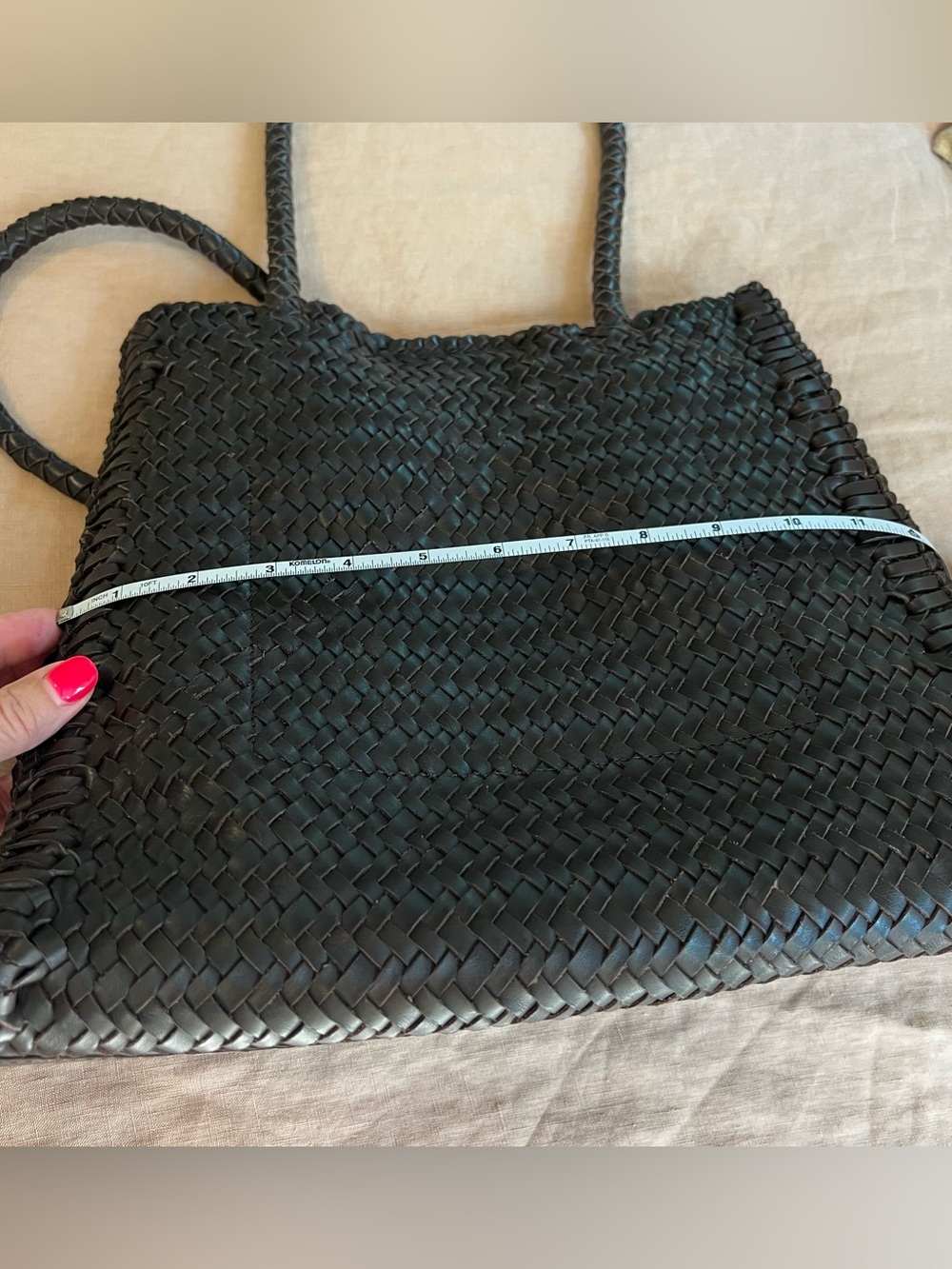 Madewell The Lexington Tote Woven Dark Brown Tote Bag coffee bean large - Picture 9 of 13